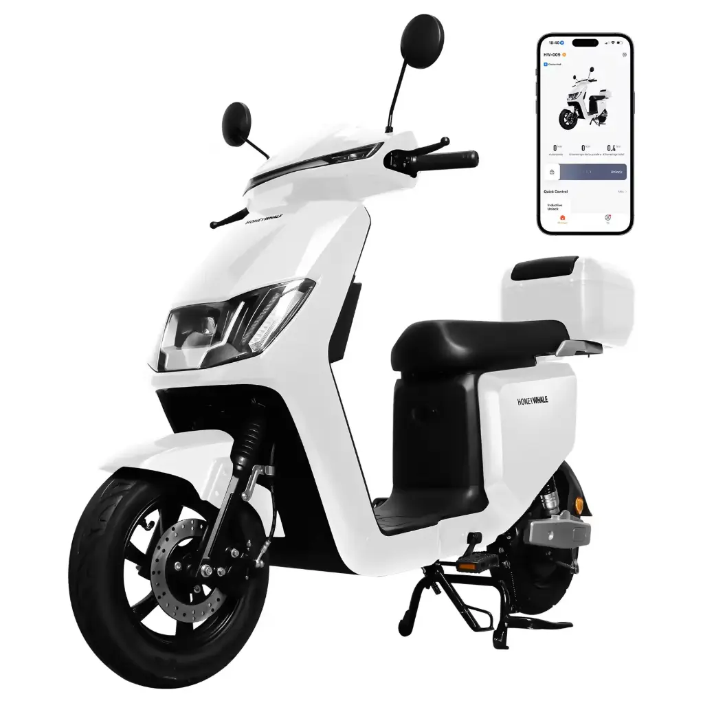 Honey Whale Motobici Eléctrica i009 Blanco
