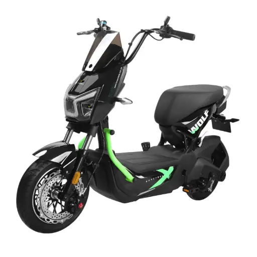 [HW-45122] Honey Whale Motobici Eléctrica ZL Wolf Negro con Verde